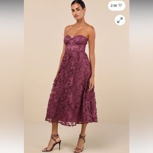 Lulu's Purple Lace Midi Dress